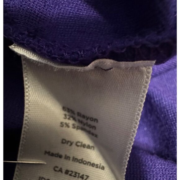 Talbots Sheath Dress 14 Purple Ponte Stretch Career Church Sleeveless - Picture 7 of 10